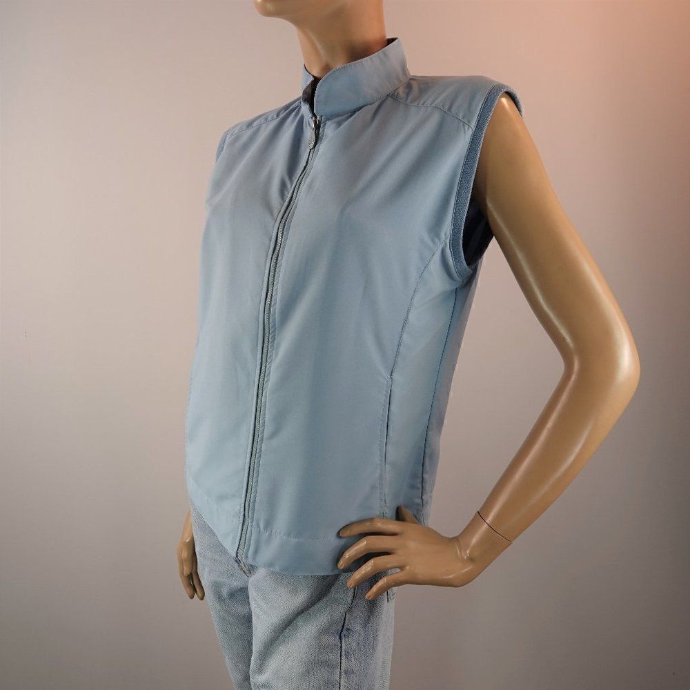 Vintage Sunderland Of Scotland Golf Vest Womens Sz S Blue Classic Windbreaker